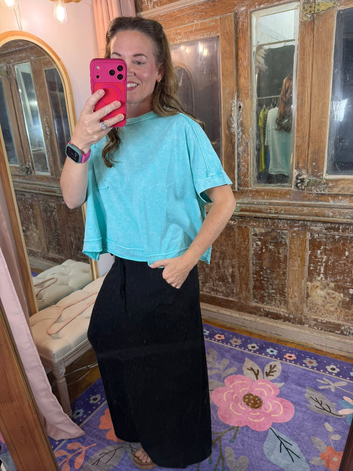 Midnight Ease Maxi Skirt 🖤