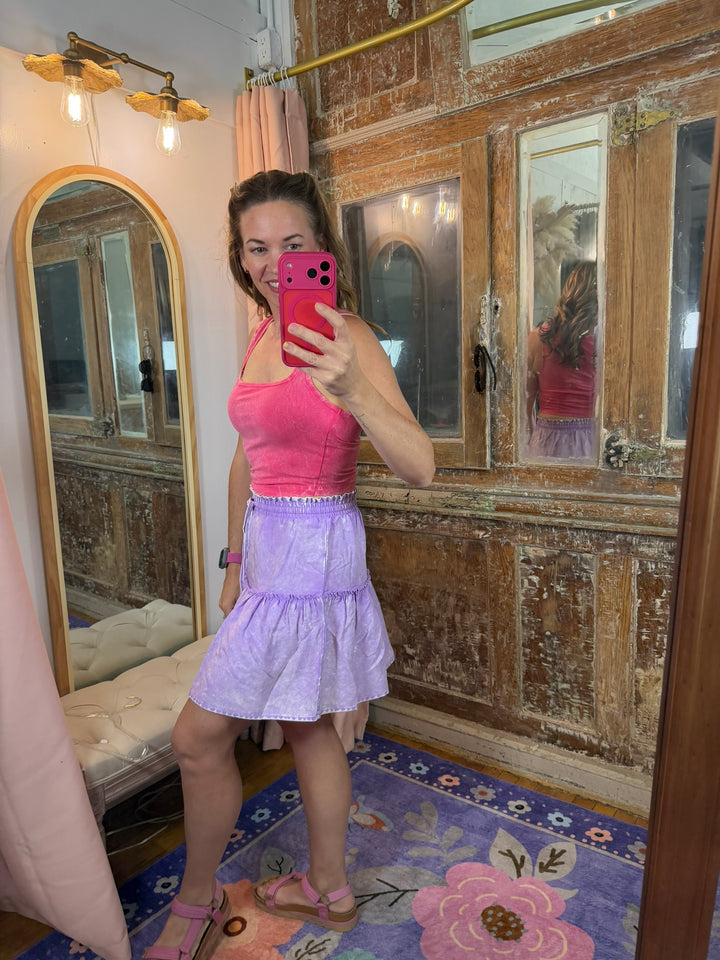 Electric Kiss Acid Wash Crop Top