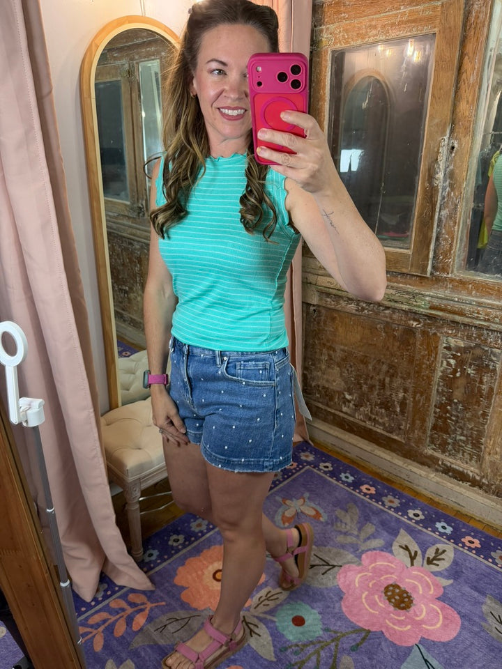 Dot Your Way Denim Short