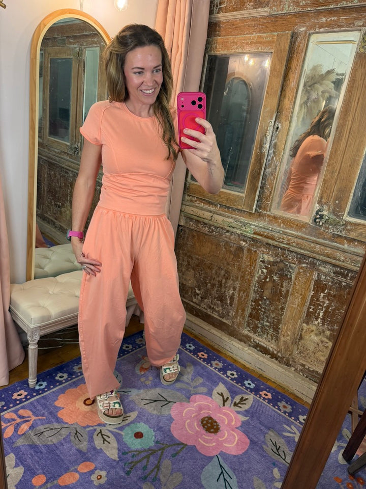 Peach Please Barrel Sweatpants