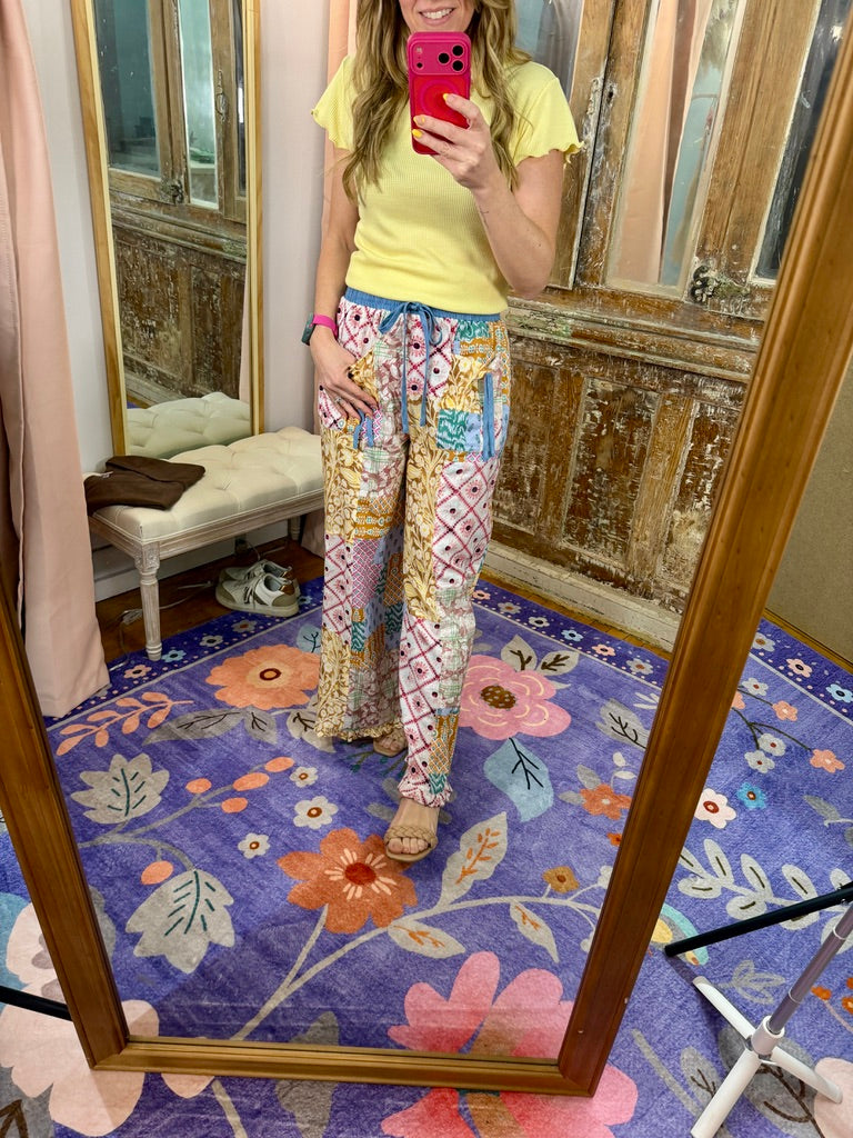 Boho Patchwork Flowy Pants