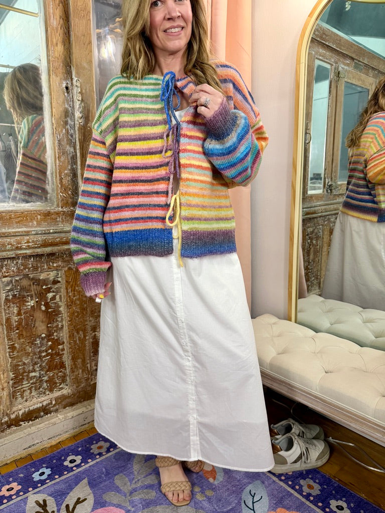 Somewhere Over the Rainbow Tie Cardigan