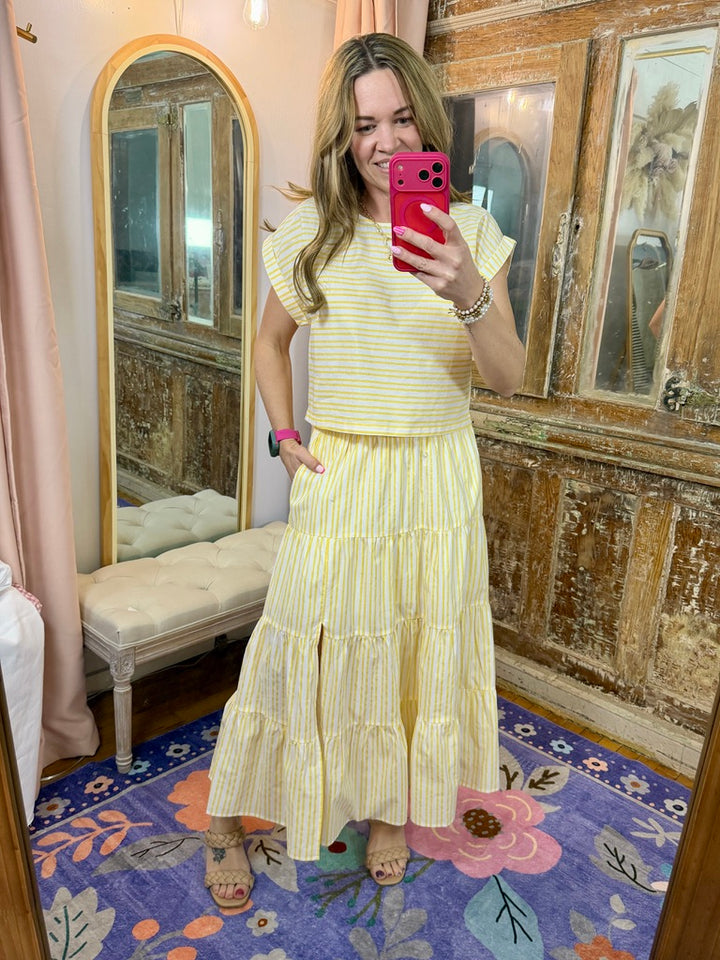 Striped Top and Skirt Set