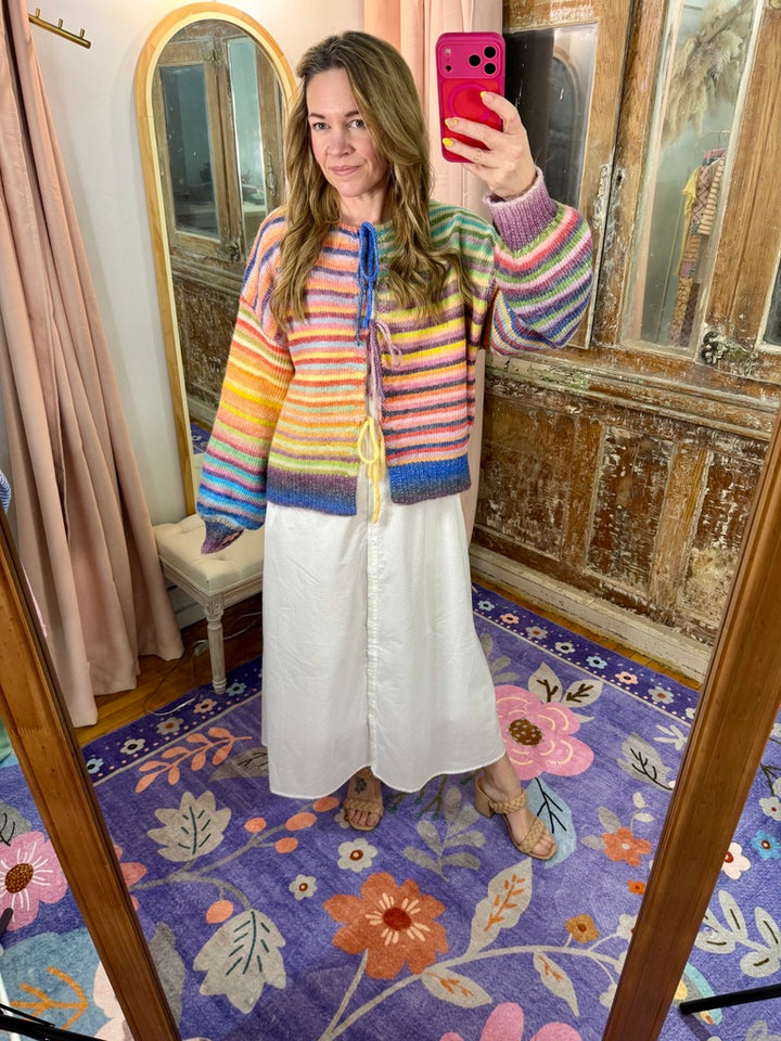 Somewhere Over the Rainbow Tie Cardigan