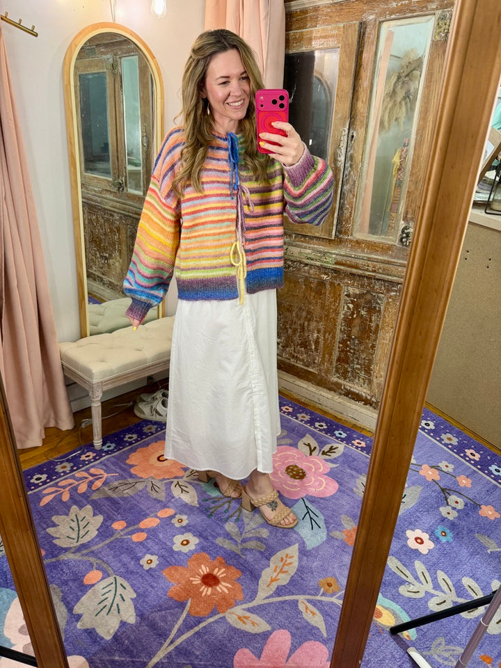Somewhere Over the Rainbow Tie Cardigan