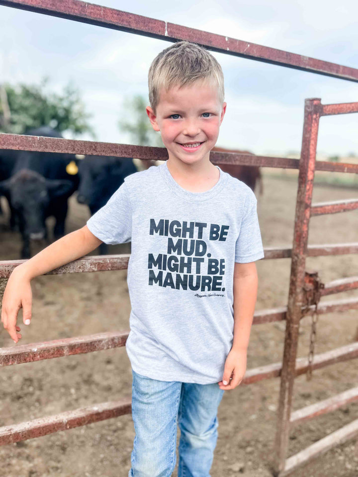 Western Graphic ‘Mud or Manure" Grey Toddler/Youth Tee: 2T