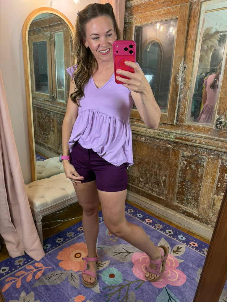 Bold Basics Shorts - Plum
