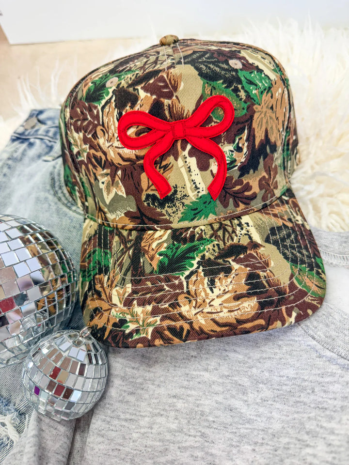 Red Bow Camo Hat