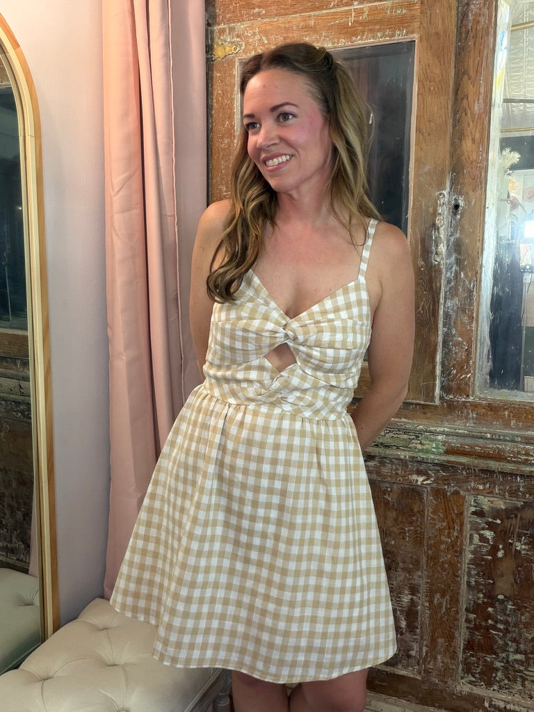 Golden Picnic Bow Dress