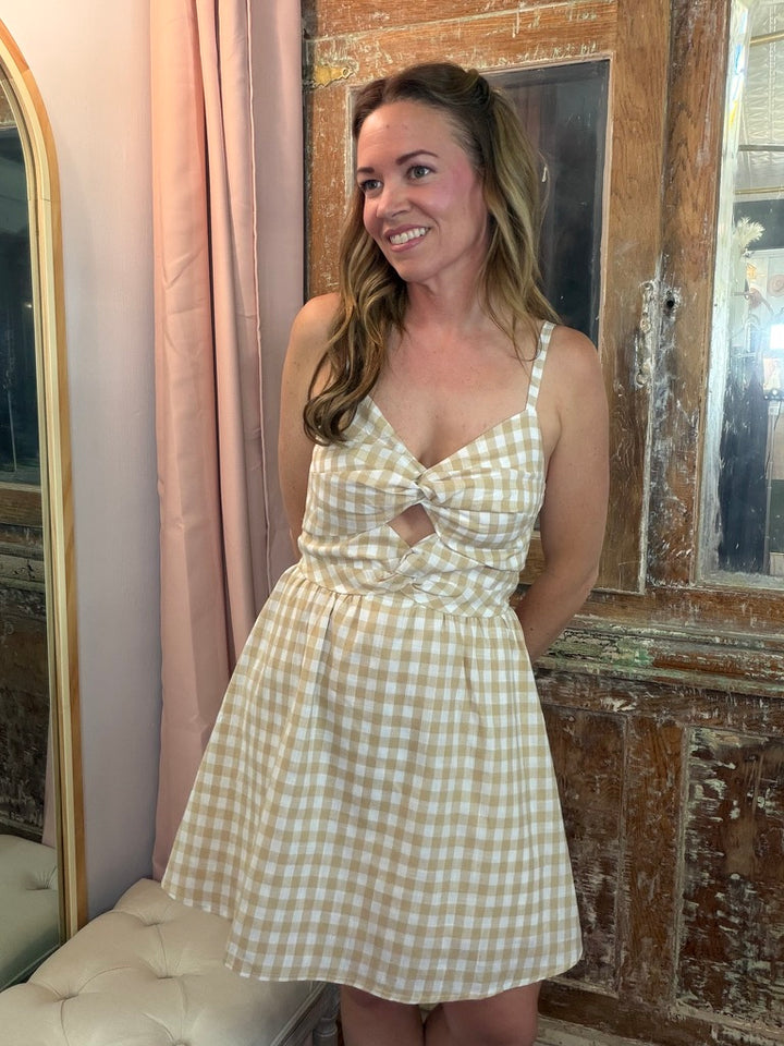 Golden Picnic Bow Dress
