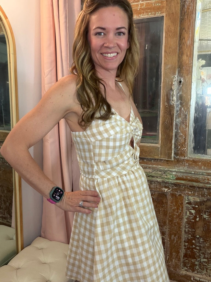 Golden Picnic Bow Dress