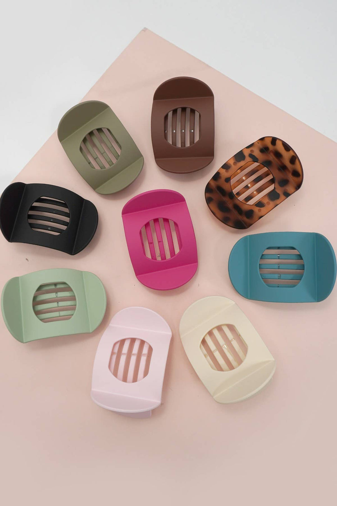 Lay Flat Large Hair Claw Clip: SPRING PINK