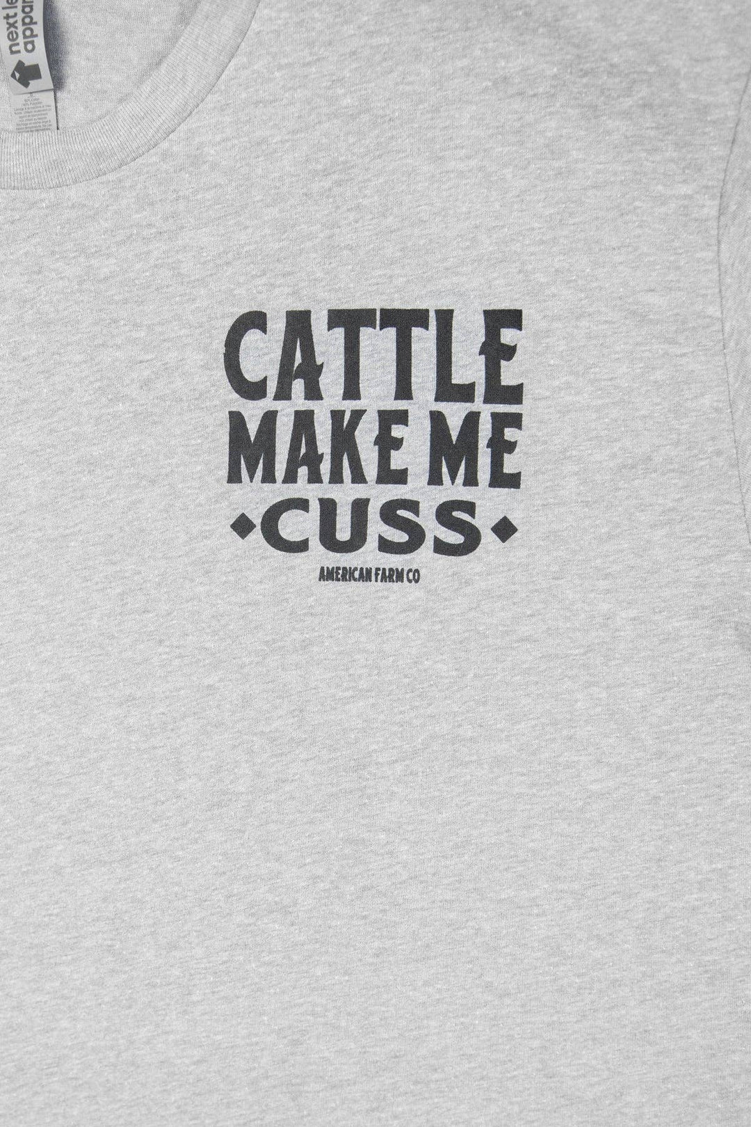 'Cattle Make Me Cuss' Grey Graphic Tee