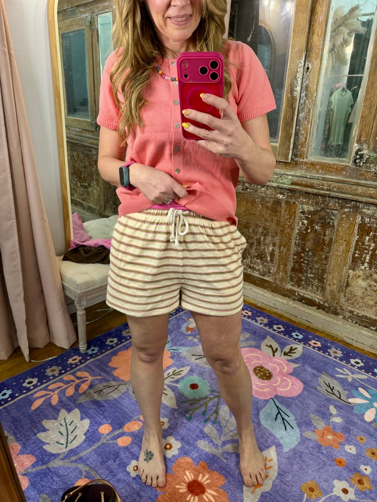 Garden Stripe Knit Shorts