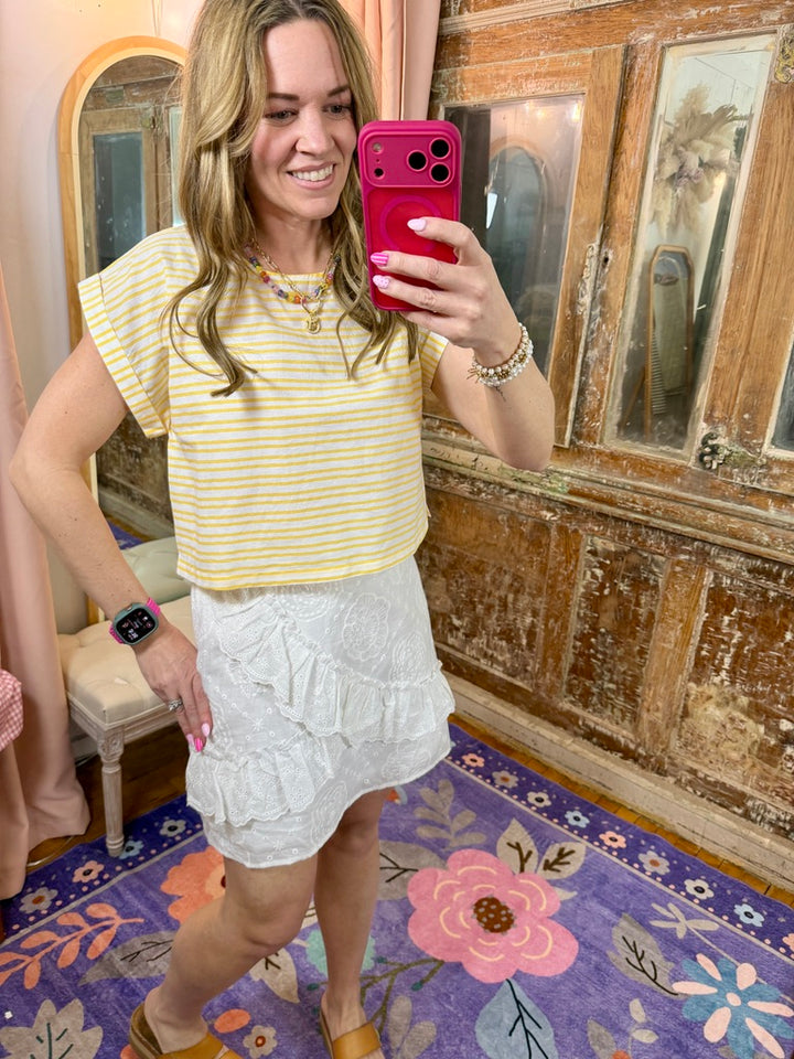 Eyelette Ivory Skirt