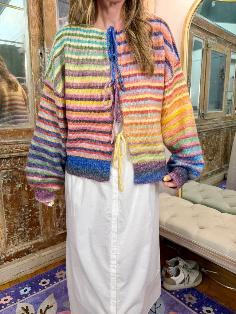Somewhere Over the Rainbow Tie Cardigan