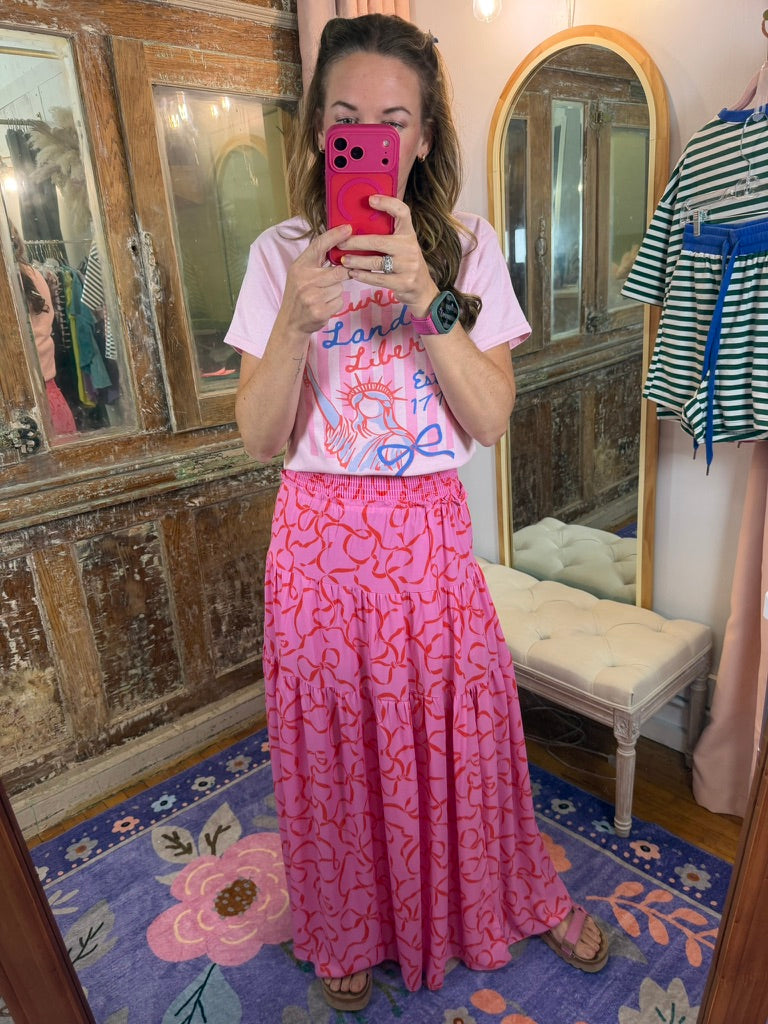 Flirt & Flow Smocked Maxi Skirt