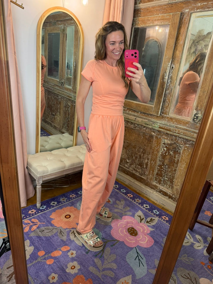 Peach Please Barrel Sweatpants