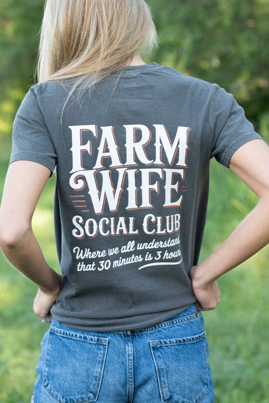 Farm Wife Social Club Charcoal Graphic Women's Tee