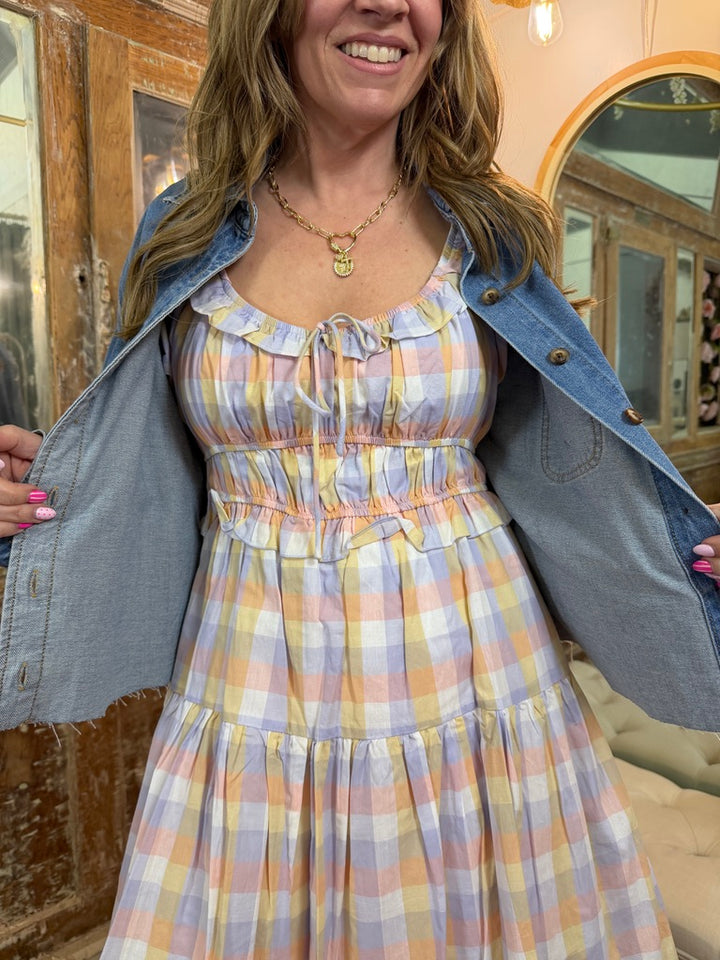Pastel Picnic Plaid Dress