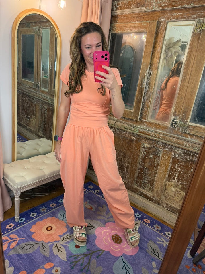 Peach Please Barrel Sweatpants