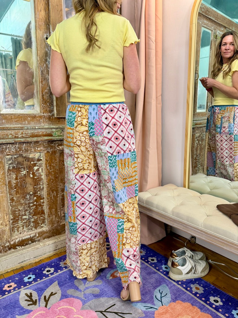 Boho Patchwork Flowy Pants