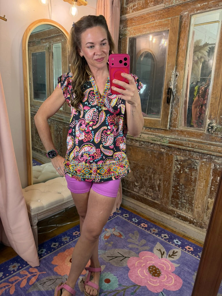 Midnight Mosaic Paisley Top