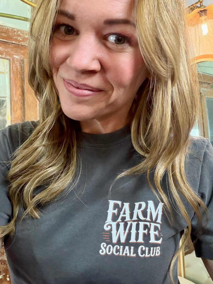 Farm Wife Social Club Charcoal Graphic Women's Tee