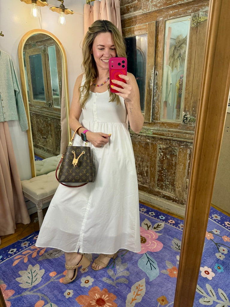 Simply Sweet Button-Up Midi Dress