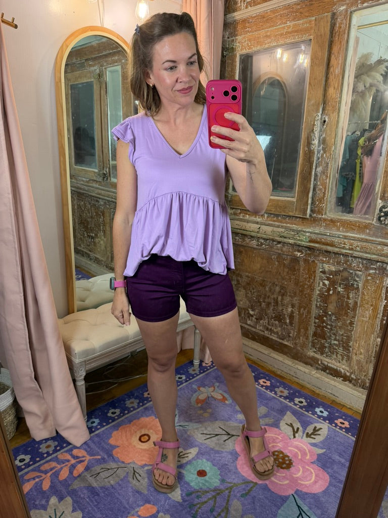 Bold Basics Shorts - Plum