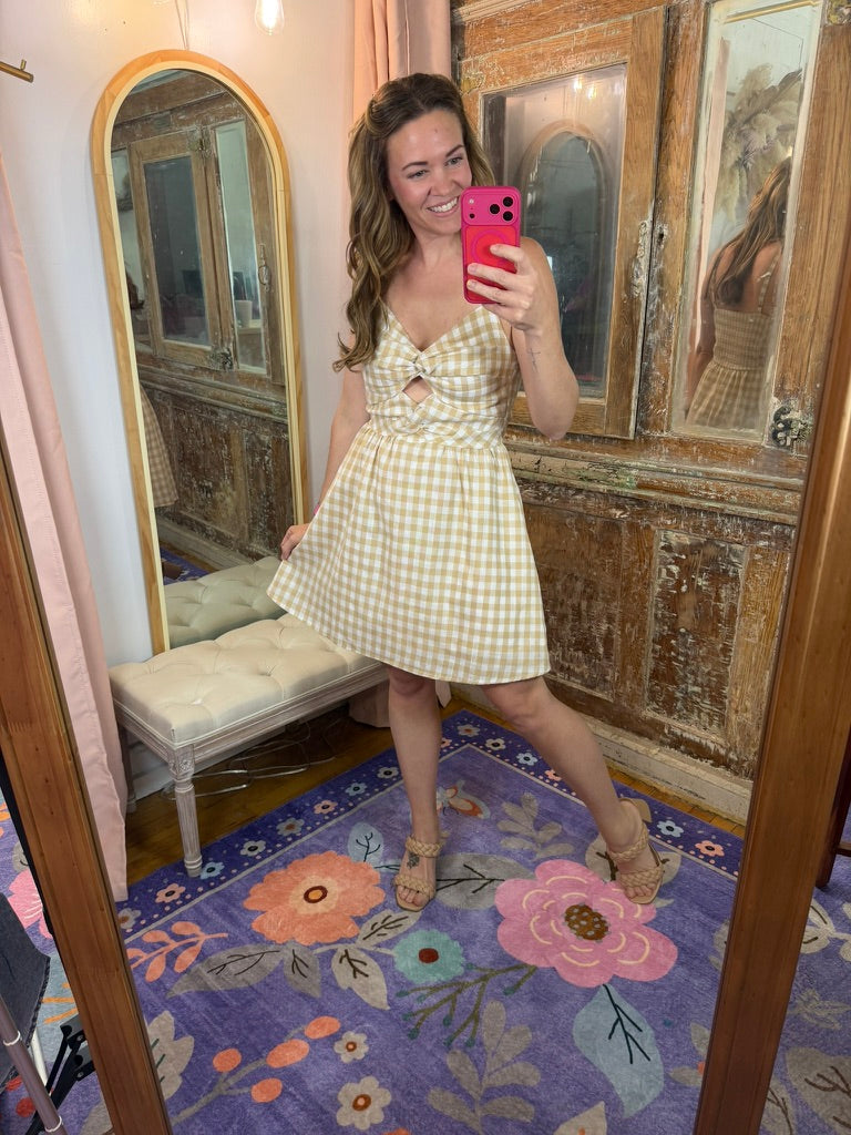Golden Picnic Bow Dress