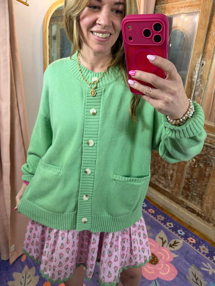 Ribbed Contrast Sweater Cardigan