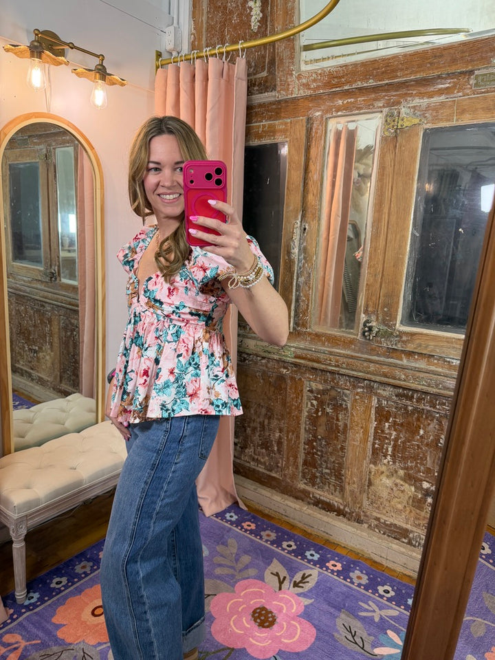 Puff Sleeve Floral Top