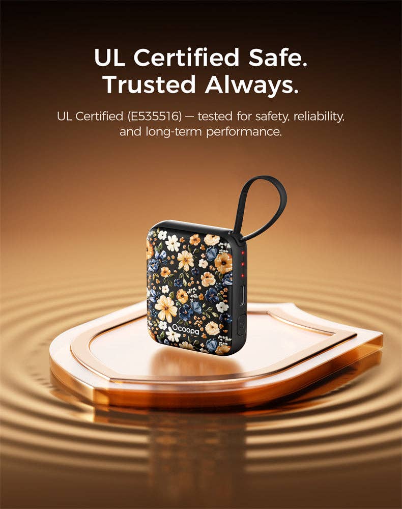 Ocoopa UT5 Nano Floral Reusable Hand Warmer: Flower