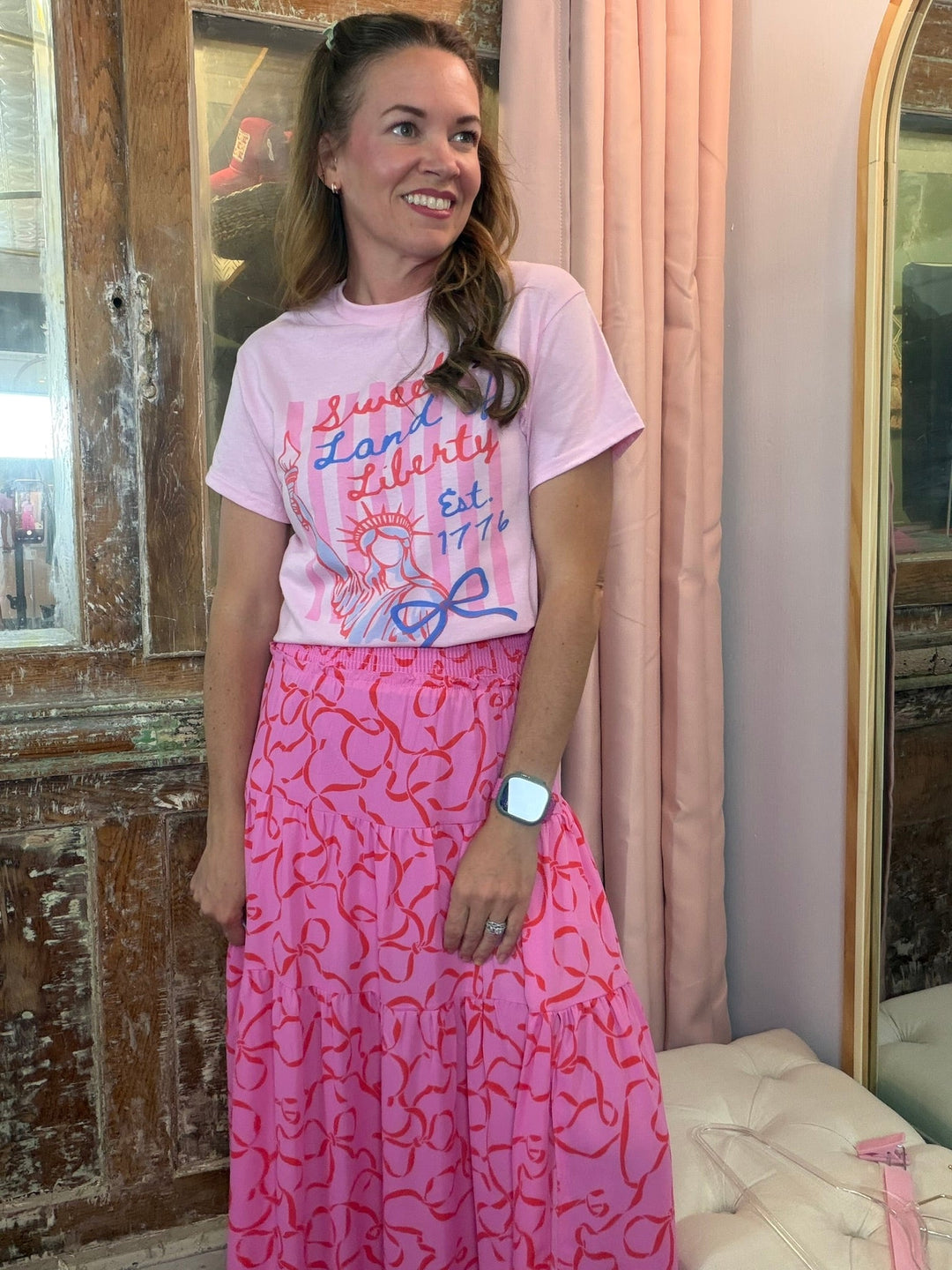 Flirt & Flow Smocked Maxi Skirt
