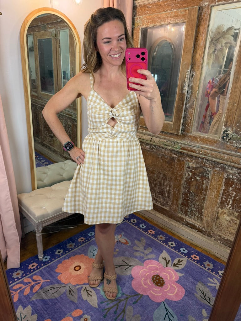 Golden Picnic Bow Dress