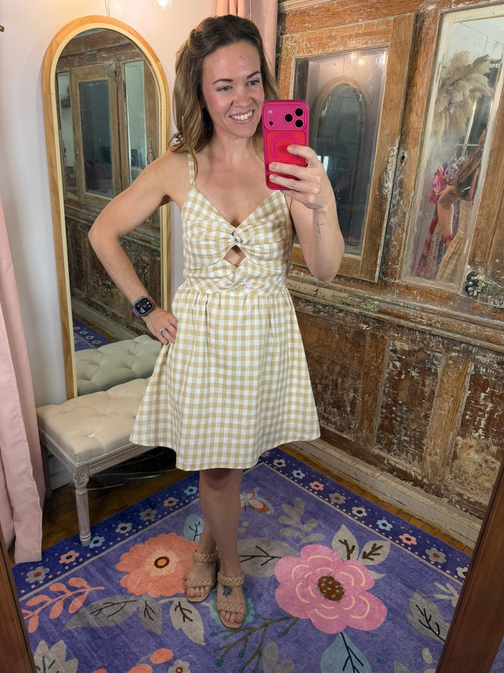 Golden Picnic Bow Dress