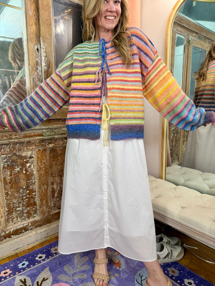 Somewhere Over the Rainbow Tie Cardigan