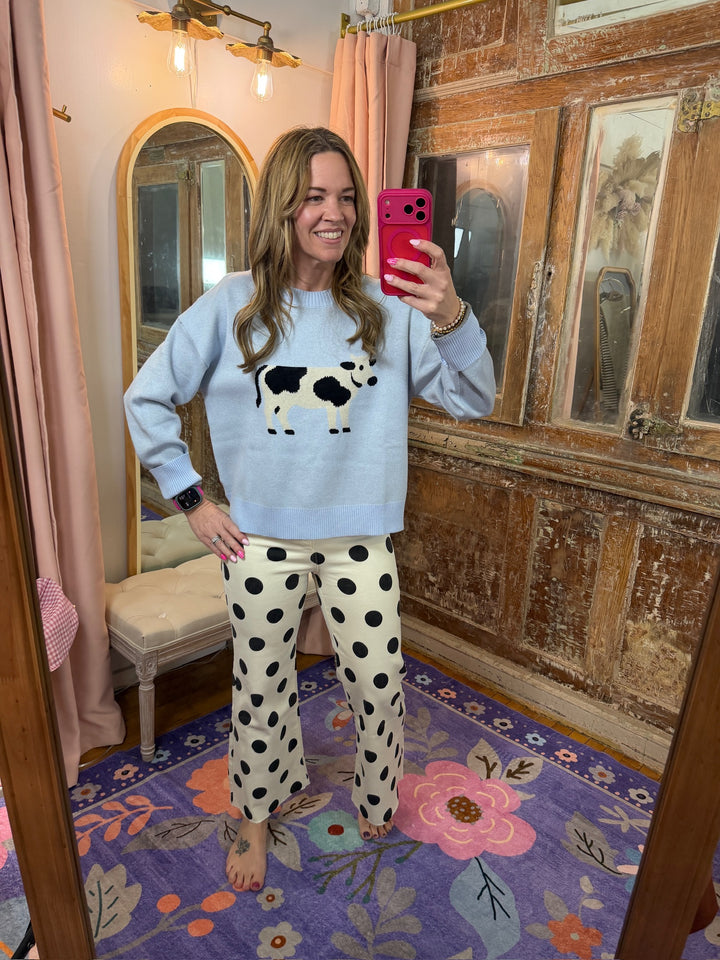 Big Polka Dot Denim Pants