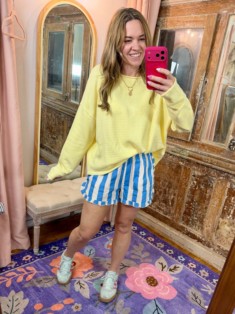 Chunky Stripe Ruffle Shorts