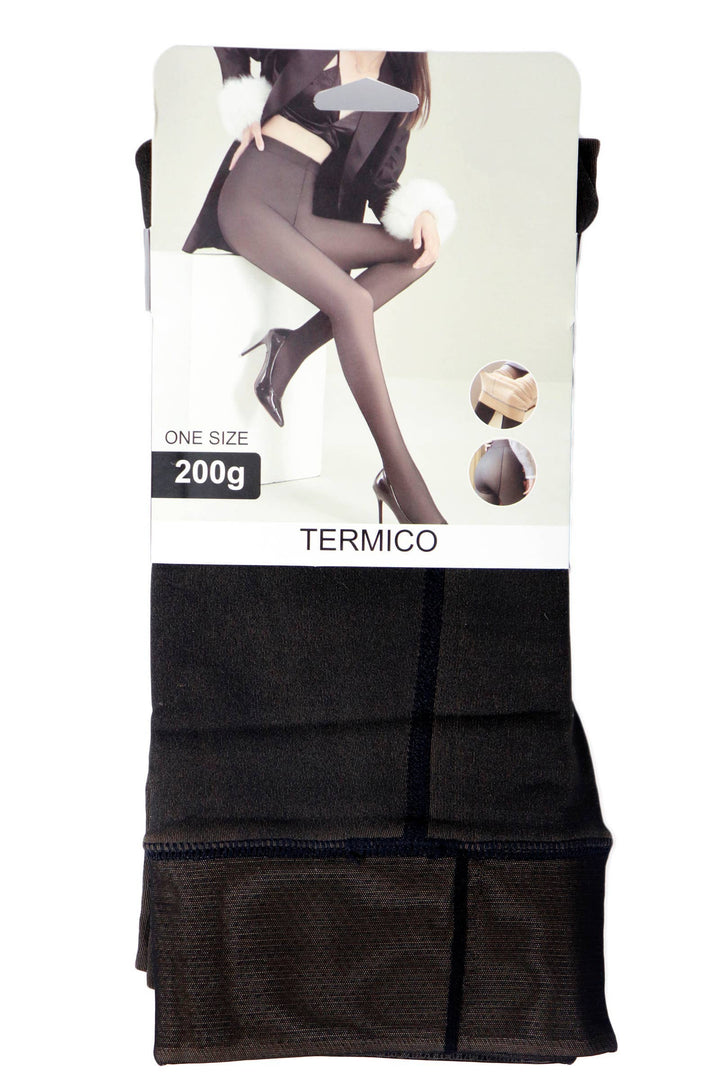 Women's Fake Sheer Fleece Lined Pantyhose Tights: NUDE / ONE SIZE