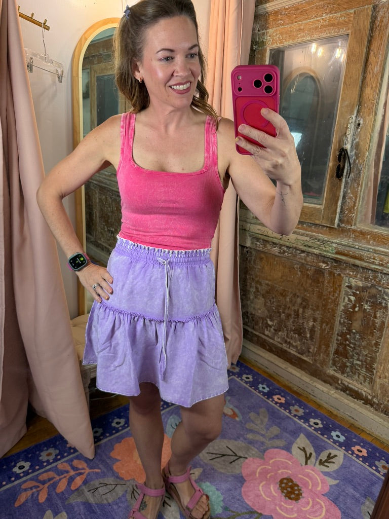 Electric Kiss Acid Wash Crop Top