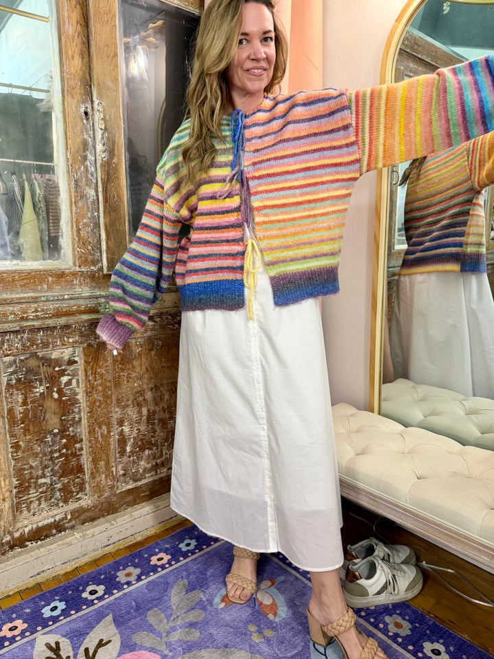 Somewhere Over the Rainbow Tie Cardigan