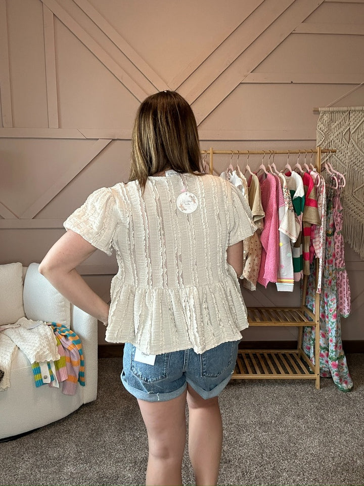 Babydoll Lace Top with Ribbon