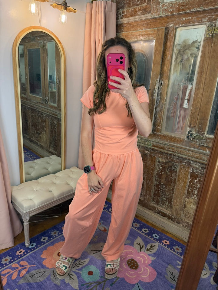 Peach Please Barrel Sweatpants