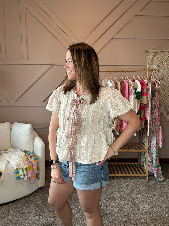 Babydoll Lace Top with Ribbon