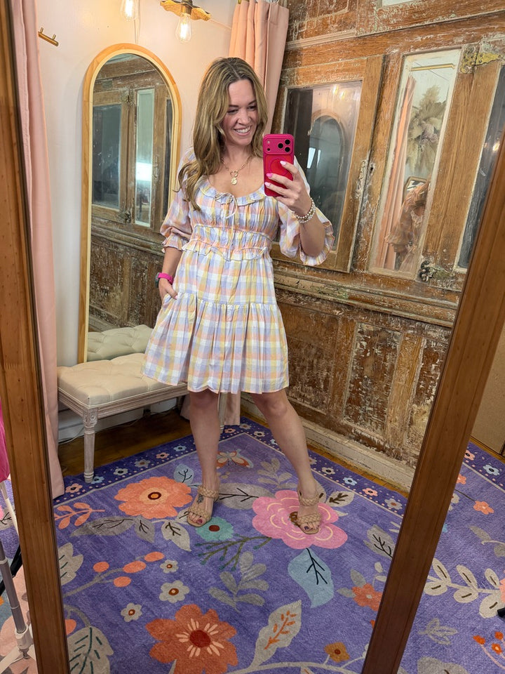 Pastel Picnic Plaid Dress