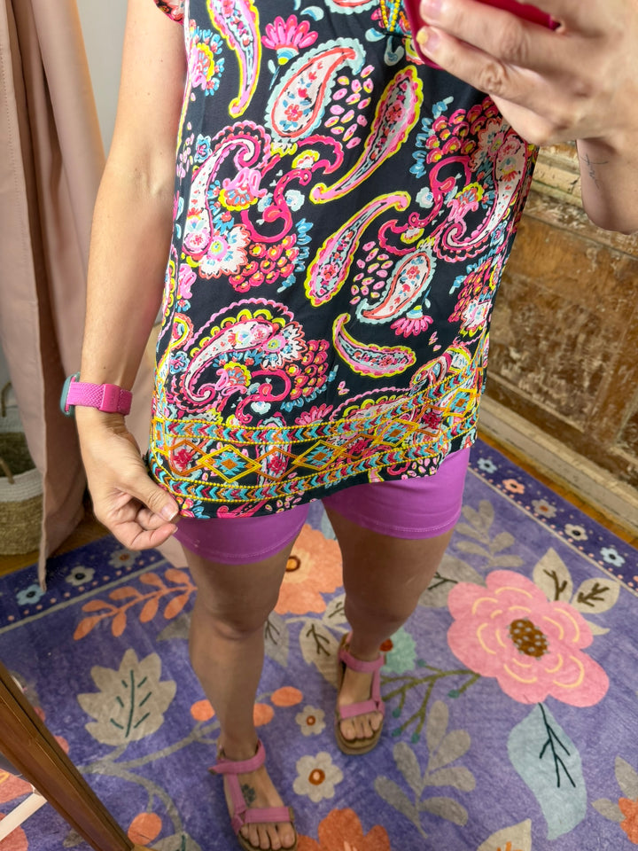 Midnight Mosaic Paisley Top