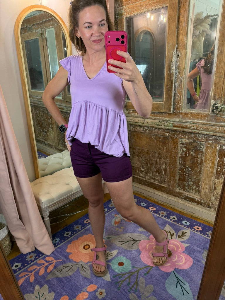 Lavender Kisses Babydoll Top