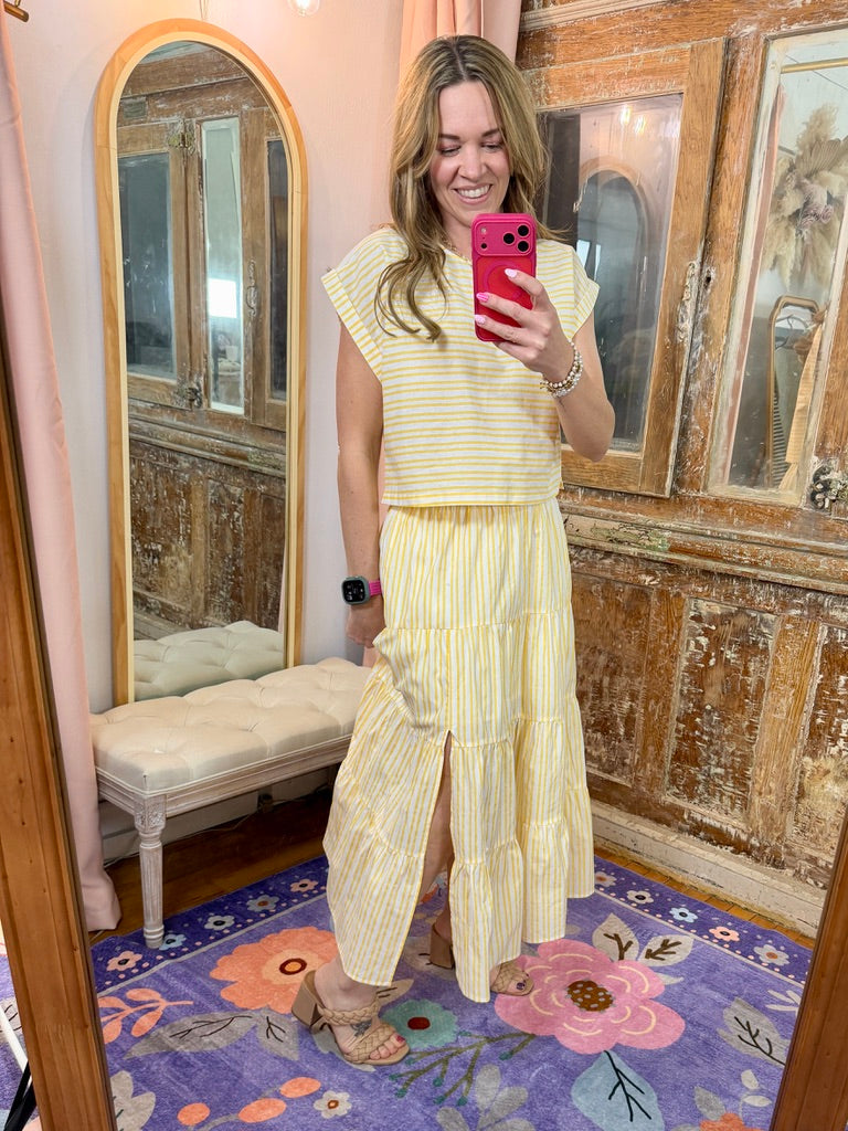 Striped Top and Skirt Set